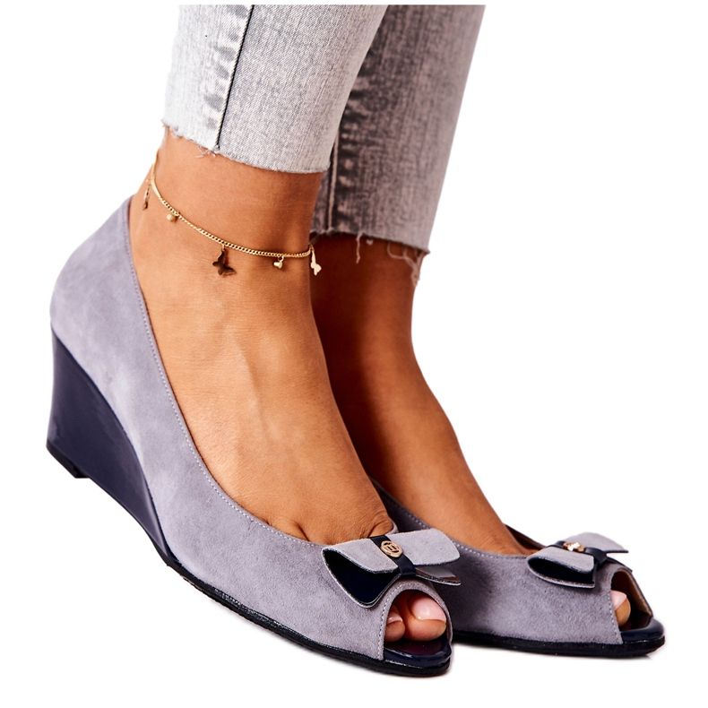 Bombas clássicas em cunha Monnari 0500-M12 cinza