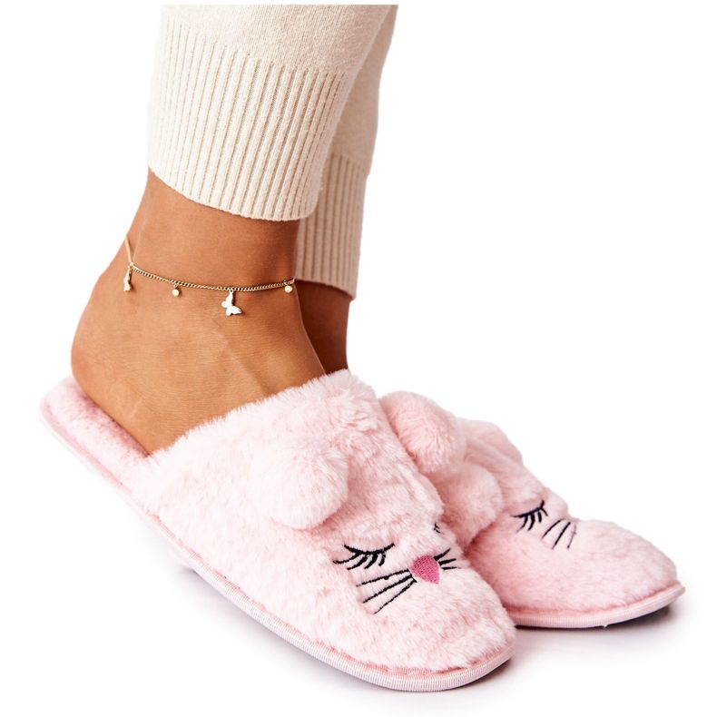 PE1 Chinelos de mouse macios com orelhas rosa Luise