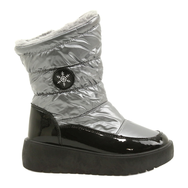 Botas de neve femininas Flocos de neve Filippo DBT3404 preto e prata