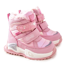 PJ2 Botas infantis rosa para neve quente
