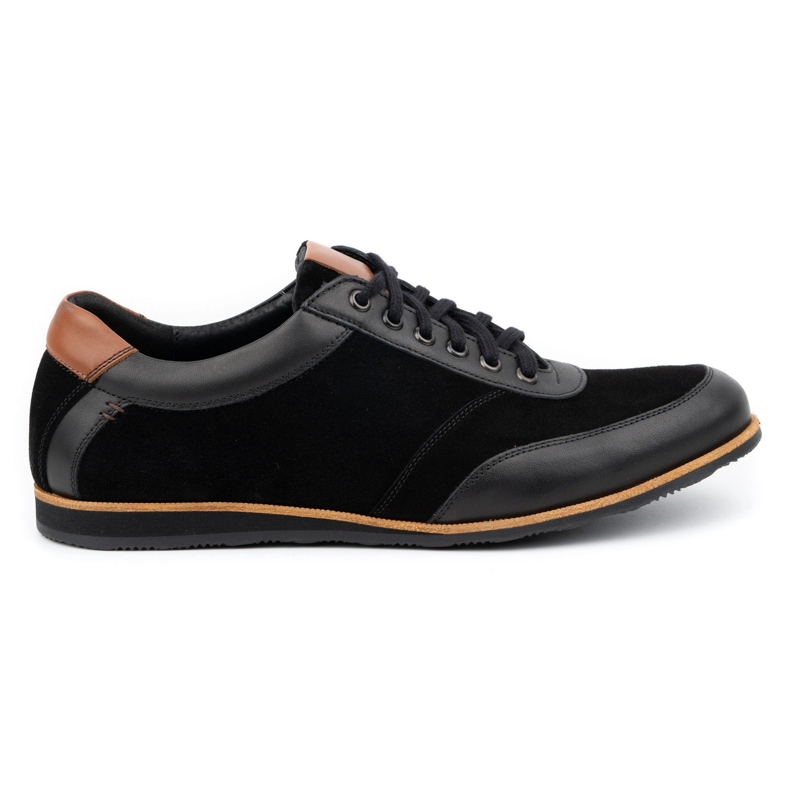 Olivier Sapatos de couro masculino 7007 KB pretos
