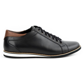 Olivier Sapatos de couro masculino 7008 KB pretos