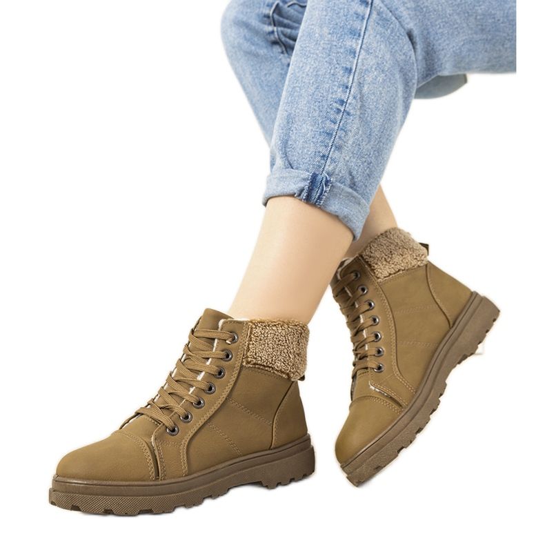 Botas femininas com isolamento verde Milani cáqui Botas femininas com isolamento verde Milani cáqui