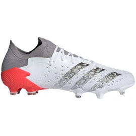 Chuteiras Adidas Predator Freak.1 Fg LM FY6263 branco, branco, cinza / prata branco