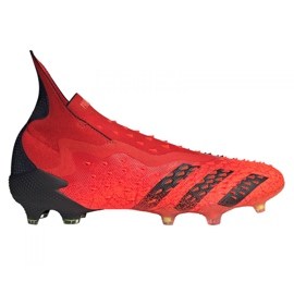 Chuteiras Adidas Predator Freak + Fg M FY6238 laranjas e vermelhos