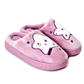 WJ1 Chinelos Quentes Infantis Roxo Nella branco