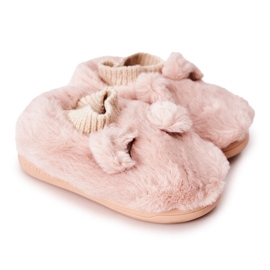 Chinelos quentes com nervuras rosa claro Dessi bege