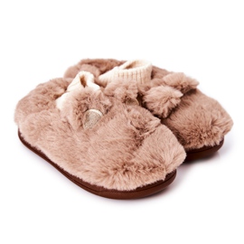 WJ1 Chinelos Quentes Com Canelado Marrom Dessi bege