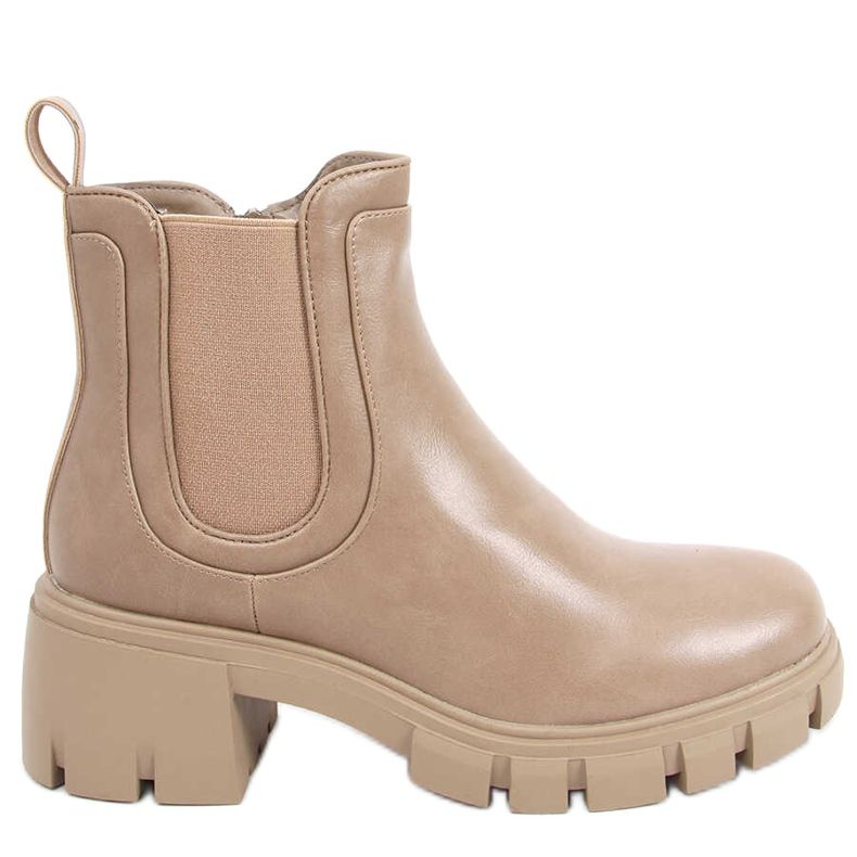 Botas com sola alta Gunno Khaki bege cáqui