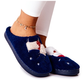 WJ1 Papai Noel com chinelos de natal e rena azul marinho azul-marinho