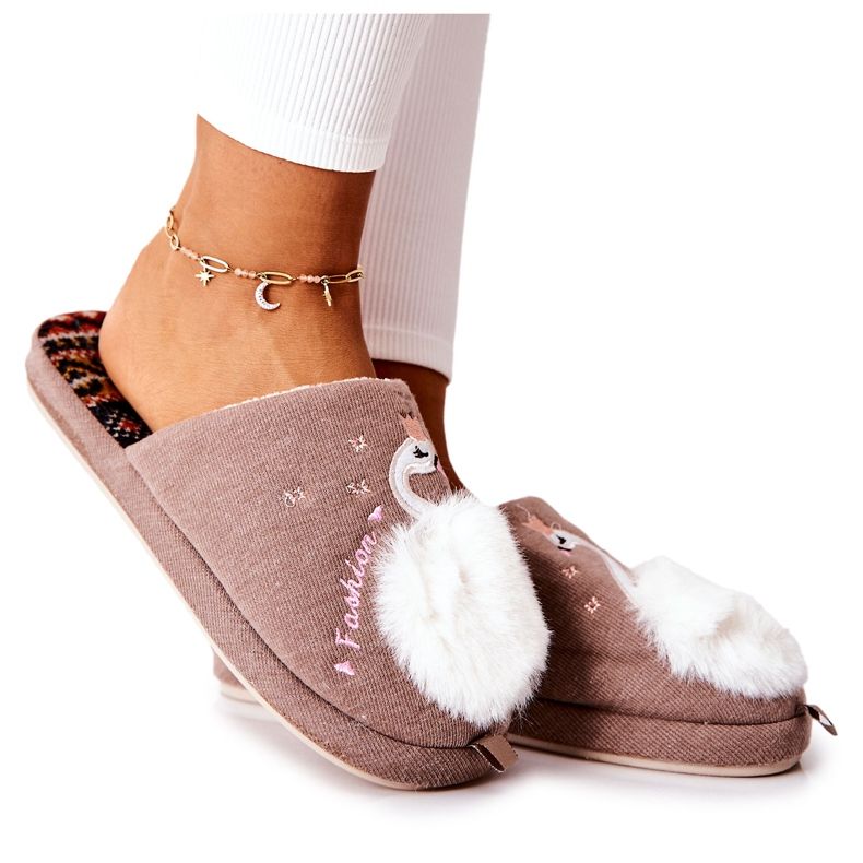 WJ1 Chinelos Quentes Rey's Brown Swan castanho WJ1 Chinelos Quentes Rey's Brown Swan castanho