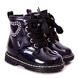 WT1 Botas Infantil Laqueado Azul Marinho Brilhante azul-marinho