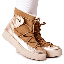 Botas de camurça quente para neve Camel Clarem castanho