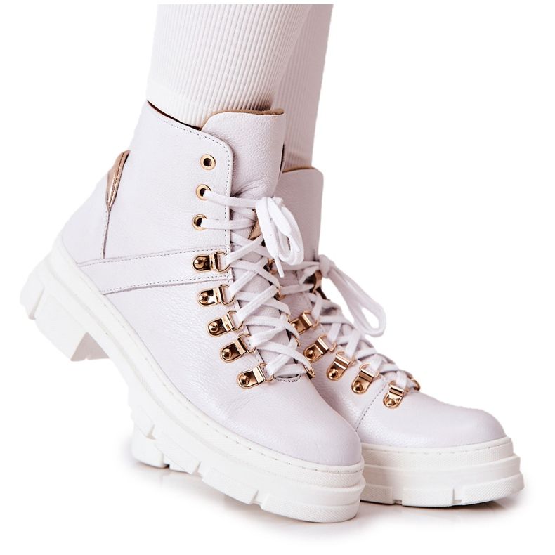 PF1 Botas com isolamento de couro Brescia branco