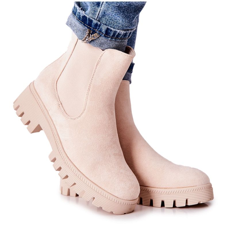 PS1 Botas quentes de camurça bege claro tozzi