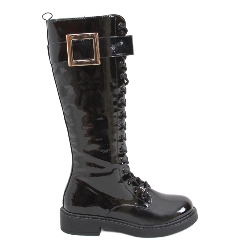 Botas de couro envernizado Beth BLACK-1 preto