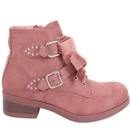Botas de amarrar com laços rosa Lara