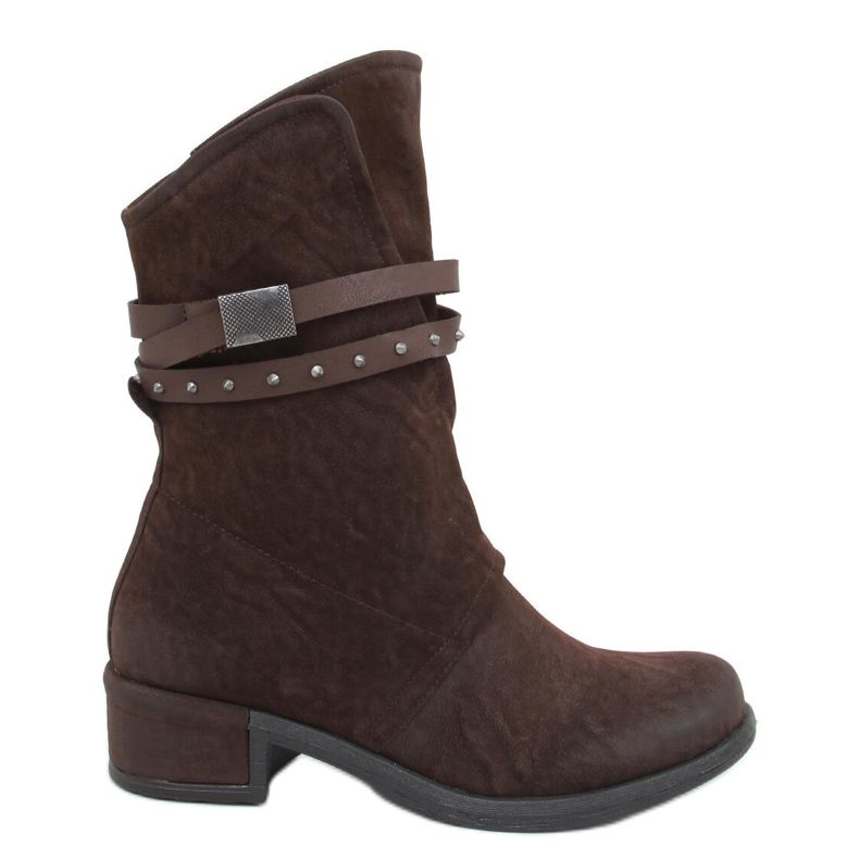 Botas femininas militares Aina Brown castanho