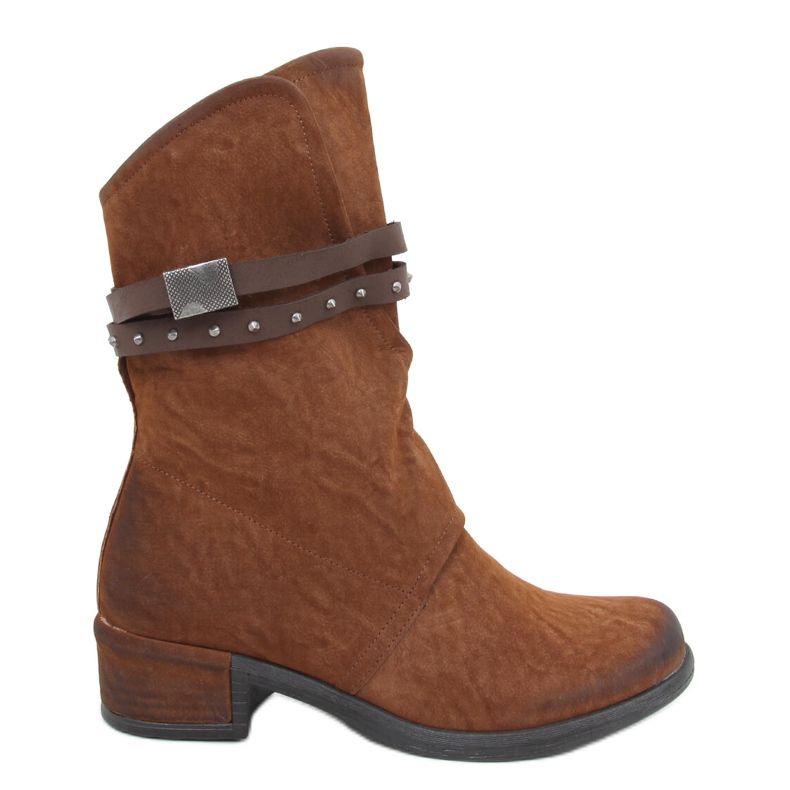 Botas femininas militares Aina Camel castanho Botas femininas militares Aina Camel castanho