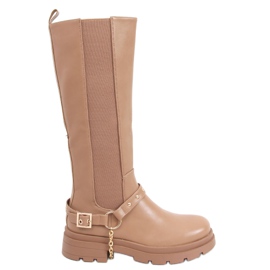 Botas de montaria femininas Yuna Camel castanho