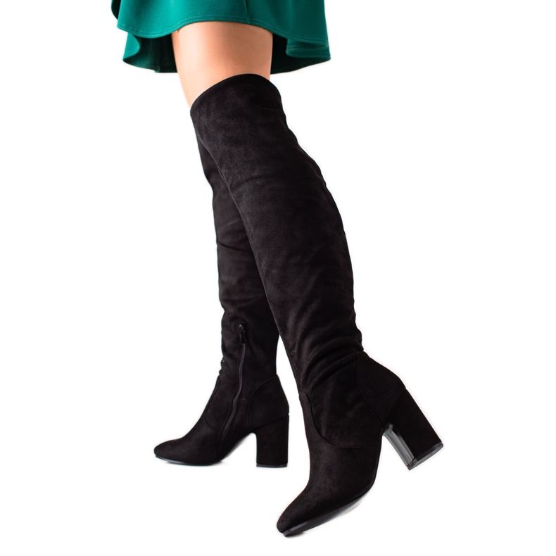 Super Me Botas clássicas de salto alto preto