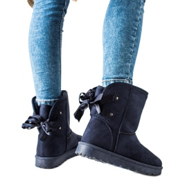 TRENDI Mukluki com um arco azul marinho