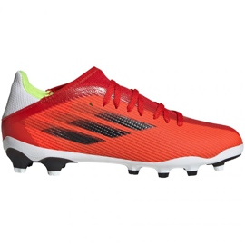Chuteiras Adidas X Speedflow.3 Mg Jr FY3261 multicolorido laranjas e vermelhos