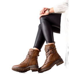 Super Mode Botas de amarrar marrons castanho