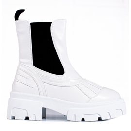Seastar Botas brancas sem salto branco preto Seastar Botas brancas sem salto branco preto