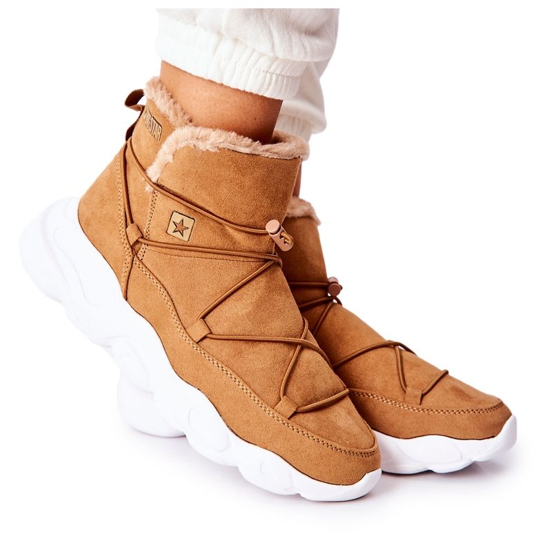 Botas de neve quentes Big Star Camel II274266 bege amarelo