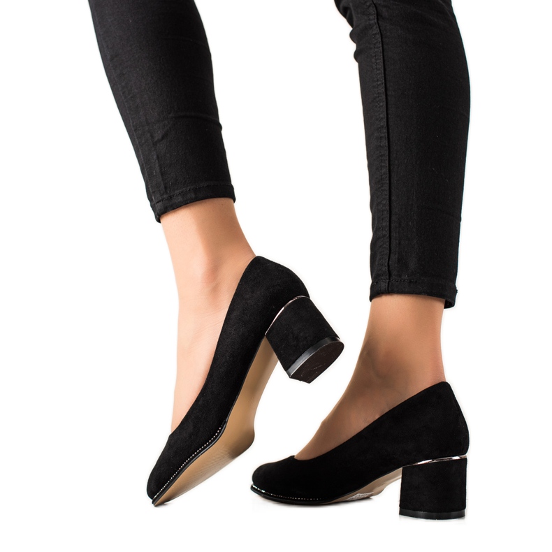 Sabatina Bombas de camurça com zircônia cúbica preto