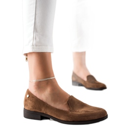 M.Daszyński Mocassins elegantes de camurça marrom