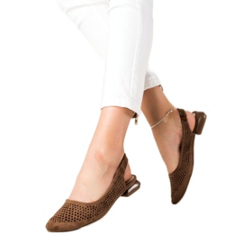M.Daszyński Sapatos a céu aberto com salto exposto castanho M.Daszyński Sapatos a céu aberto com salto exposto castanho