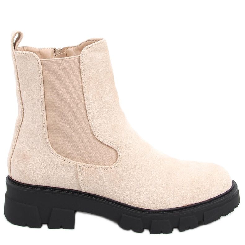 Botas Hege Beige camurça Chelsea bege