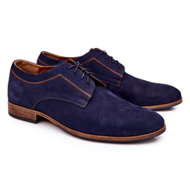 Bednarek Polish Shoes Sapatos de couro Nubuck Bednarek 684 azul marinho marrom azul-marinho