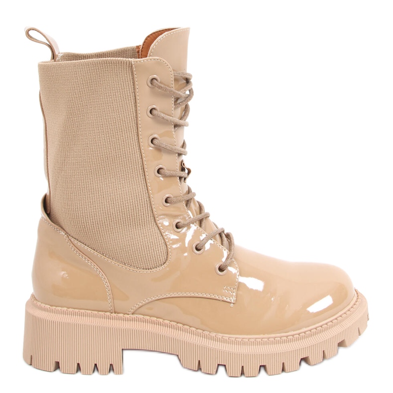 Botas militares com meia na parte superior Sanna Khaki bege