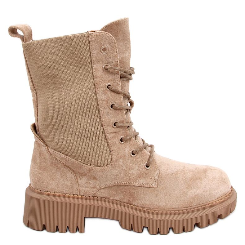 Botas militares com cano alto de meia Nevada bege