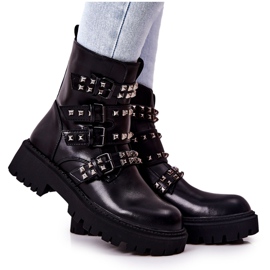 WS1 Trabalhadores de botas com alças pretas Brenna Studs preto