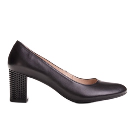 Marco Shoes Sapatos pretos lisos 1170P com salto 3D