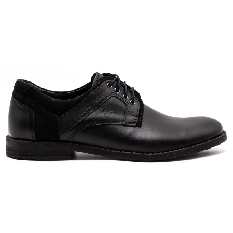 Polbut Sapatos masculinos casuais de couro 2112 pretos