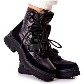 PS1 Botas de neve femininas com zíper Black Marcia preto