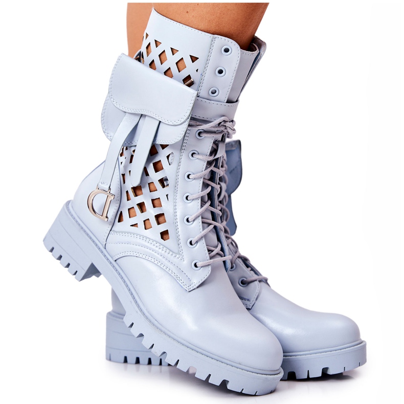 PS1 Botas a céu aberto com o rim Blue Rock Star azul