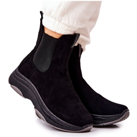 WS1 Botas com plataforma em camurça preta Nicci preto