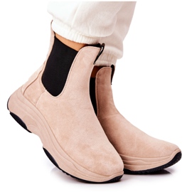 WS1 Botas com plataforma camurça bege Nicci