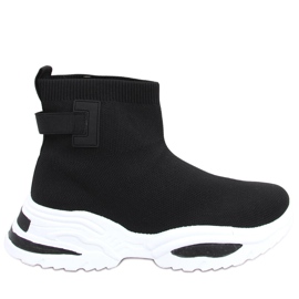 Botas esportivas com meia Helle Black preto Botas esportivas com meia Helle Black preto