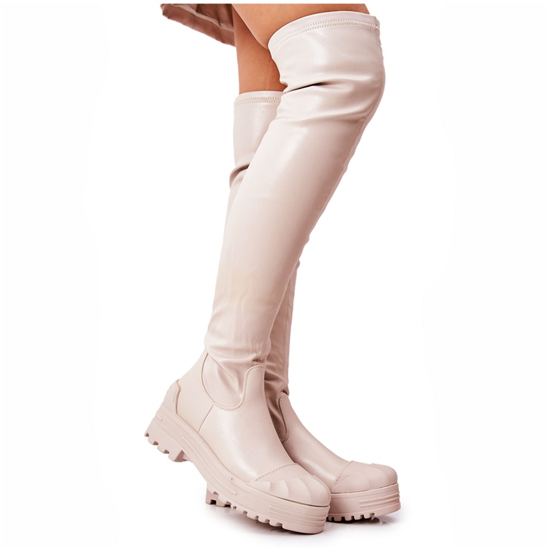 PG2 Botas de cano altas com zíper Bege Charmaine