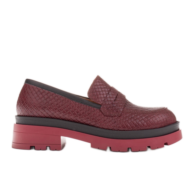 Marco Shoes Mocassins com sola grossa vermelho