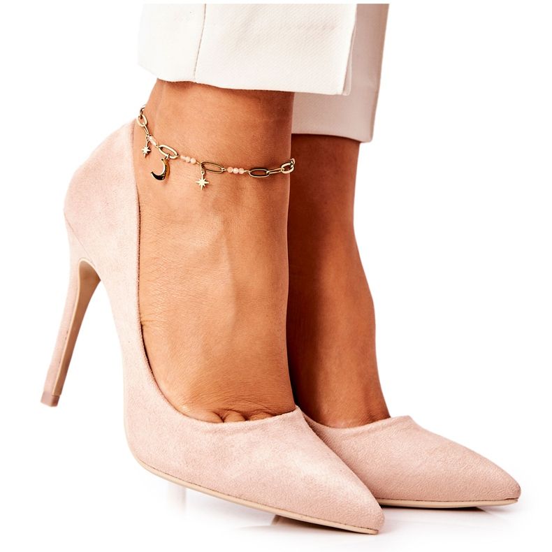 WS1 Camurça salto alto bege melany