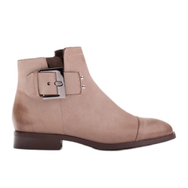 Marco Shoes Botas com fivela decorativa bege