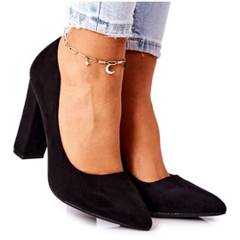 WS1 Bombas de camurça em barra preta Valoris preto